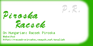 piroska racsek business card
